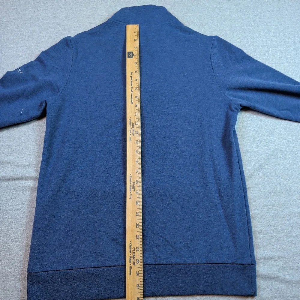 Criquet Mens M Quarter Zip Weekender Pullover Blue Heather Modal Silverock Logo